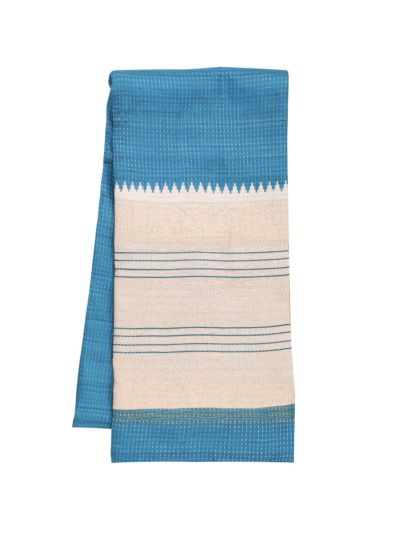 Gracecharm Semi Linen Stripe with Horizontal Stripe Pallu Saree