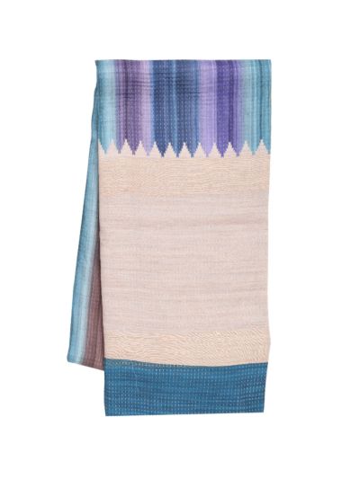 Gracecharm Semi Linen Multicolor Stripe with Temple Edge Pallu Saree