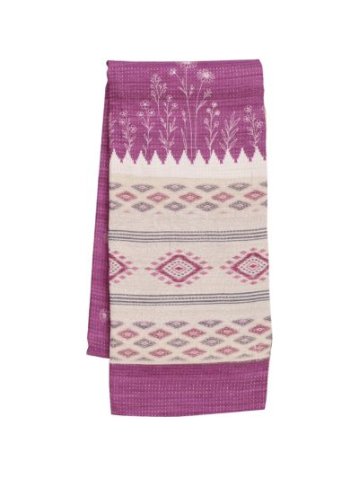 Gracecharm Semi Linen Floral Butta with Geometric Diamond Pallu Saree