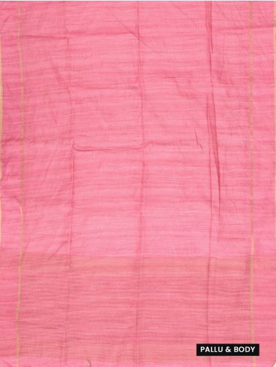 Gracecharm Semi Linen Dotted Stripe with Horizontal Stripe Pallu Saree