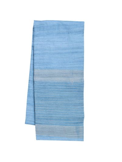 Gracecharm Semi Linen Dotted Stripe with Horizontal Stripe Pallu Saree