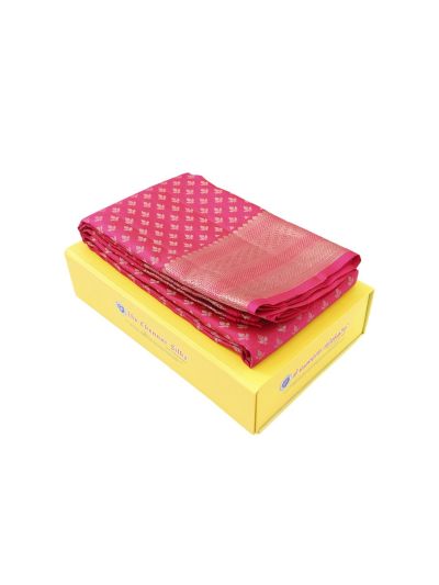Vivaha Kanchipuram Pure Silk Butta with Diamond Lattice Pallu Saree