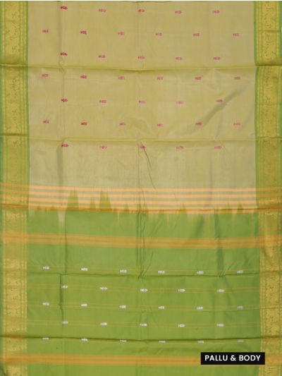 Kanmanie Vazhainaar Pattu Floral Butta Paisley Zari Border Saree