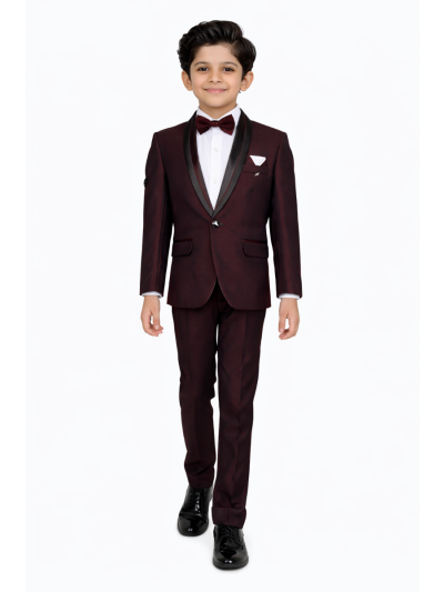 Royal Elegance Boys Premium Rayon Coat Suit with Bow Tie – Stylish Formal Outfit