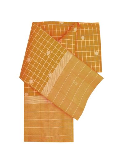 Gracecharm Elegant Pure Soft Silk Checked and Butta Design with Border Saree