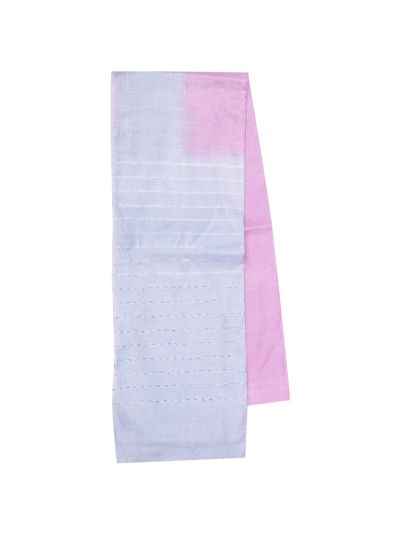 BlossomEase Art Tussar Checked Design Contrast Border Saree