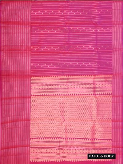 Gracecharm Elegant Pure Soft Silk Striped and Butta Design with Border Saree