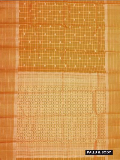 Gracecharm Elegant Pure Soft Silk Checked and Butta Design with Border Saree