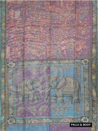 BlossomEase Art Tussar Traditional Design with Border Saree