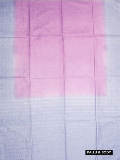 BlossomEase Art Tussar Checked Design Contrast Border Saree