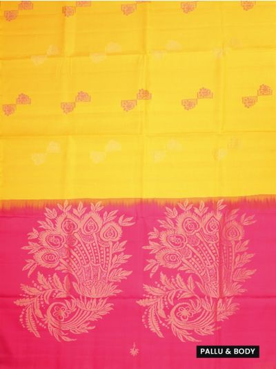 Kanmanie Soft Silk Floral Butta Design Borderless Saree
