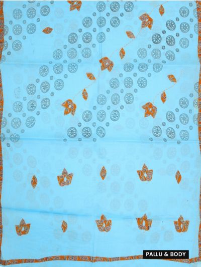 Gracecharm Elegant Hyderabad Cotton Patch Work with Border Saree