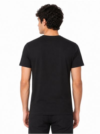 Warior Men's Typographic Logo and Stripe Graphic Print Crew Neck T-Shirt