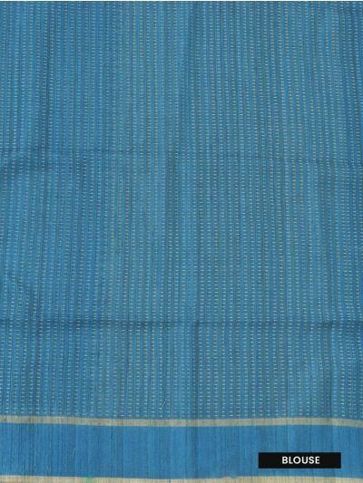 Gracecharm Semi Linen Stripe with Horizontal Stripe Pallu Saree