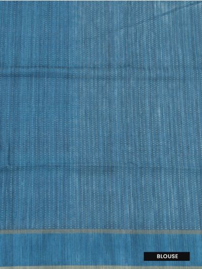 Gracecharm Semi Linen Multicolor Stripe with Temple Edge Pallu Saree