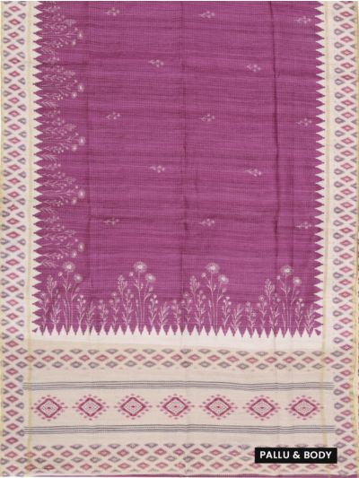 Gracecharm Semi Linen Floral Butta with Geometric Diamond Pallu Saree