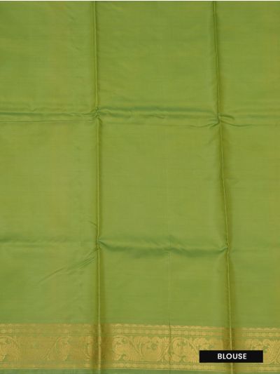 Kanmanie Vazhainaar Pattu Olive Green Parrot Green Butta Saree
