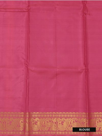 Kanmanie Vazhainaar Pattu Copper Brown Rani Pink Butta Saree