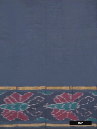 Graceful Essence Silk Cotton Ikat Butterfly Border Dress Material