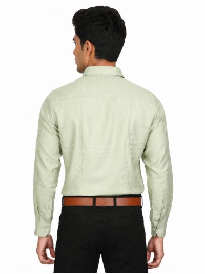 Warior Men’s Tonal Leaf Sprig Jacquard Full Sleeve Shirt