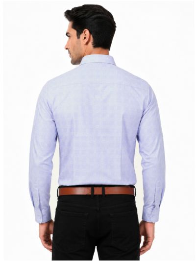 Warior Men’s Geometric Grid Print Full Sleeve Shirt