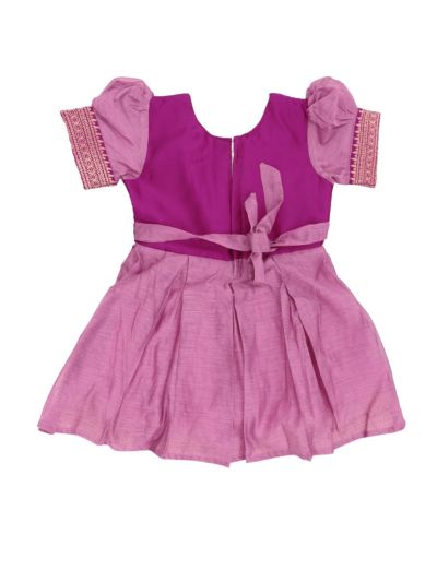Traditional Art Silk Floral Embroidered Butta Zari Border Frock