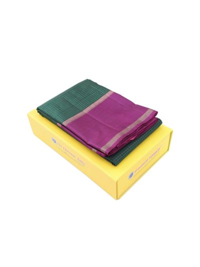 Gracecharm Pure Soft Silk Zari Check with Diamond Brocade Pallu Saree