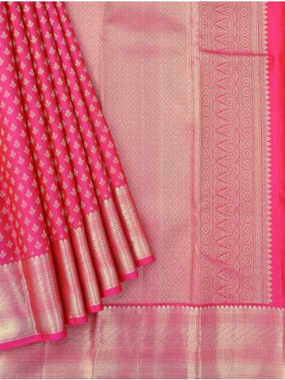 Vivaha Kanchipuram Pure Silk Butta with Diamond Lattice Pallu Saree