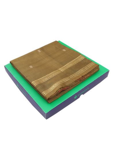 Kanmanie Vazhainaar Pattu Zari Butta Contrast Pallu Saree