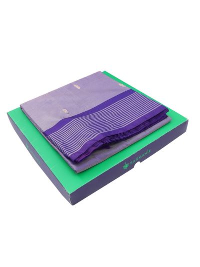 Kanmanie Vazhainaar Pattu Lavender Purple Blue Butta Saree