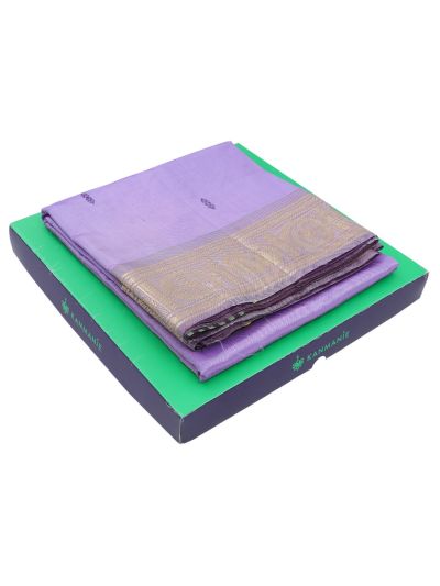 Kanmanie Vazhainaar Pattu Lavender Wine Purple Butta Saree