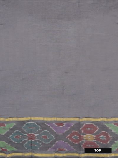 Graceful Essence Silk Cotton Multicolor Abstract Geometric Ikat Border Dress Material
