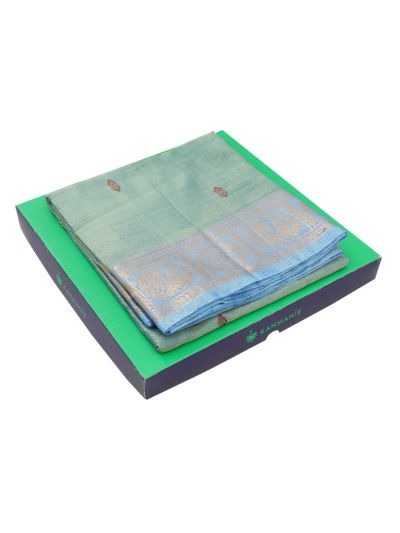 Kanmanie Vazhainaar Pattu Diamond Butta Paisley Zari Border Saree