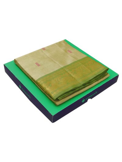 Kanmanie Vazhainaar Pattu Floral Butta Paisley Zari Border Saree