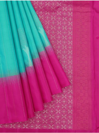 Gracecharm Pure Soft Silk Tree Motif with Geometric Brocade Pallu Saree