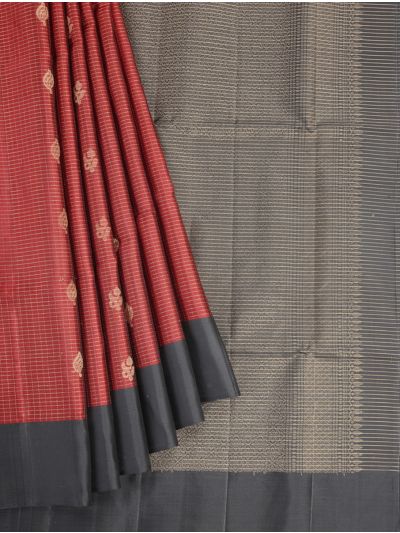 Gracecharm Elegant Pure Soft Silk Checked Butta Design with Border Saree