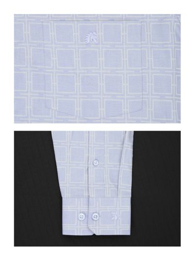 Warior Men’s Geometric Grid Print Full Sleeve Shirt