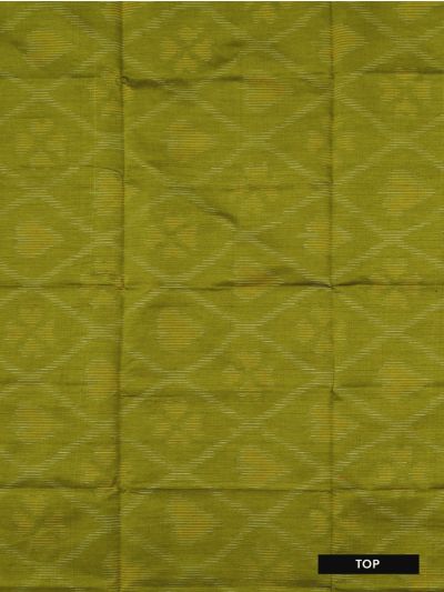 Graceful Essence Silk Cotton Olive Green Diamond Ikat Dress Material