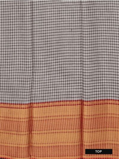 Graceful Essence Kanchi Cotton Fine Check with Geometric Border Dress Material