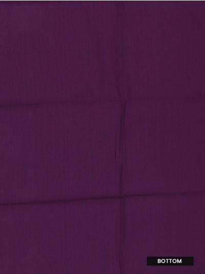 Graceful Essence Kanchi Cotton Plain Temple Geometric Border Dress Material