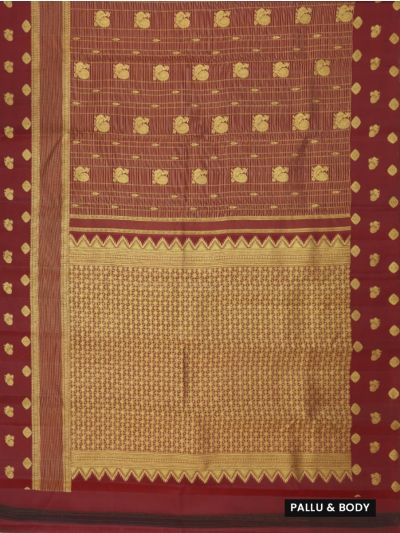 Vivaha Kanchipuram Pure Silk Annapakshi Butta with Checks Butta Pallu Saree
