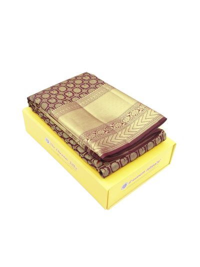 Vivaha Kanchipuram Pure Silk Annapakshi Checks with Diamond Brocade Pallu Saree