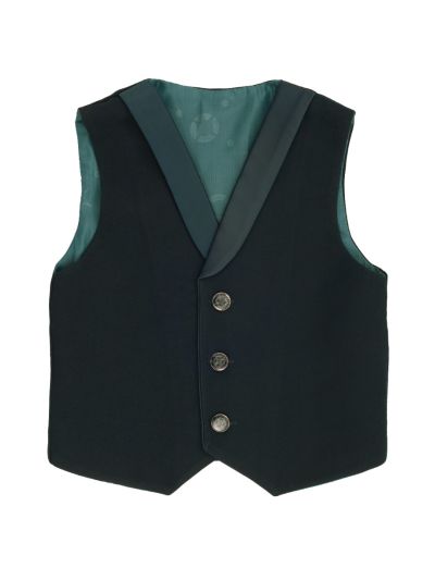 Royal Elegance Boys Deep Teal Embellished Tuxedo 5 Piece Suit Set