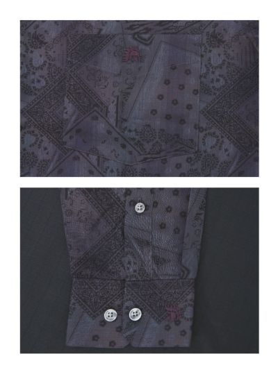 Warior Men’s Tonal Abstract Bandana Geometric Print Full Sleeve Shirt