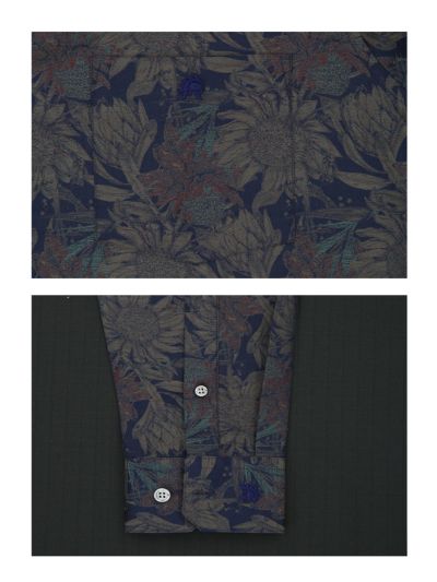 Warior Men’s Vintage Tropical Floral Print Full Sleeve Shirt