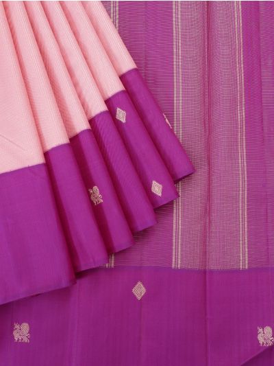Vivaha Pure Silk Zari Micro Check with Contrast Border Saree