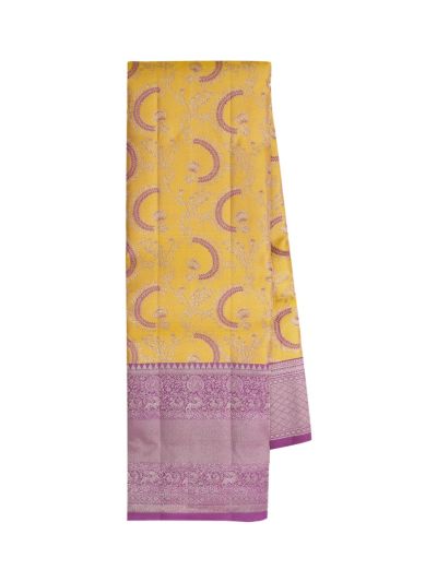 Vivaha Pure Silk Wedding Kanchipuram Floral Leaf Motif Paisley Pallu Saree