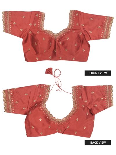 Graceful Essence Elegant Silk Cotton Embroidery Work Readymade Blouse