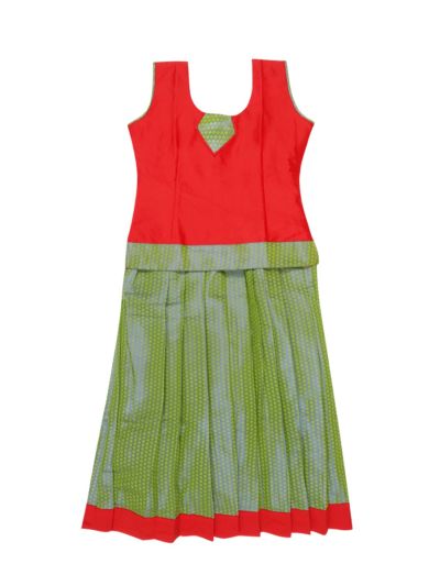 Charming Girls Readymade Art Silk Pattu Pavadai Set