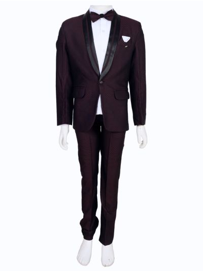 Royal Elegance Boys Premium Rayon Coat Suit with Bow Tie – Stylish Formal Outfit
